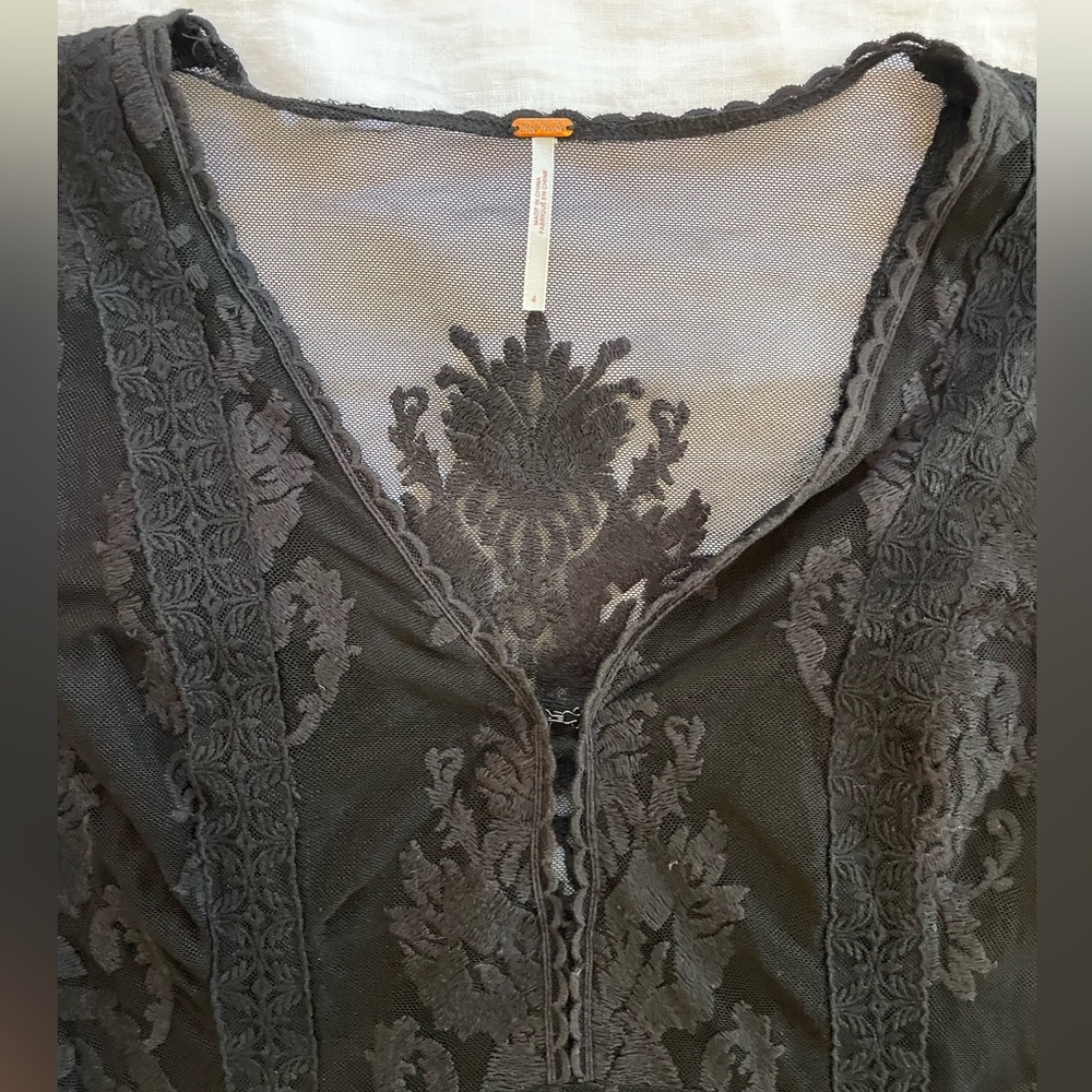 Black Lace Long Sleeve Free People Dress
